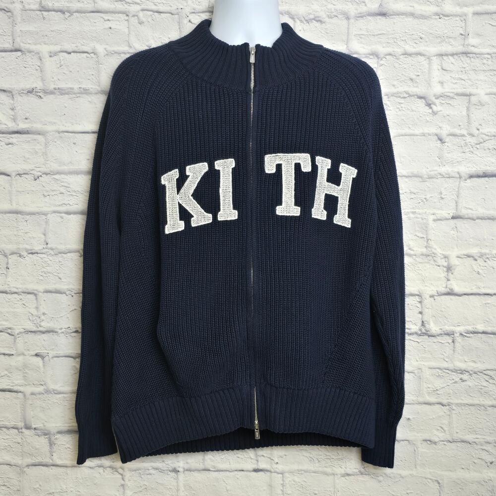 KITH Med Eric Zip Up Fall Classics Nocturnal Blue Sweater SMS Salesman Sample